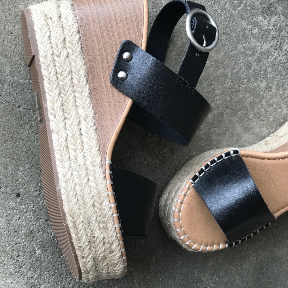 Soda Shoes Trip Black Espadrille Wedge - Picture 8 of 8